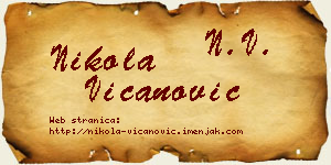 Nikola Vicanović vizit kartica